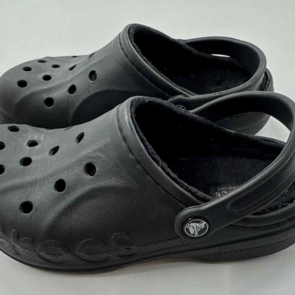 Crocs Dual Comfort Fleece Lined Crocs Womens 7 Blue Clogs Mens 5 Casual - Picture 2 of 12